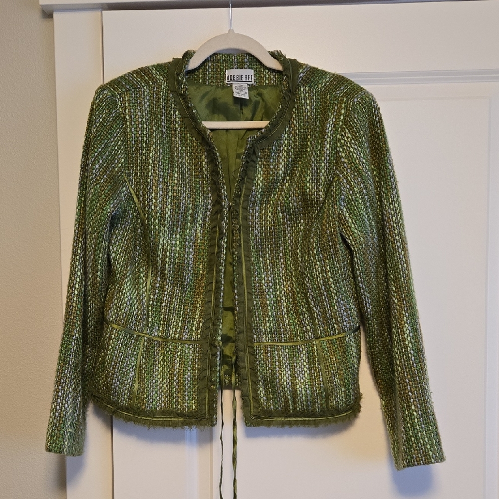 Robbie Bee Olive Green Tweed Blazer